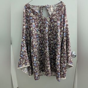 Poema Vibrant Patterned Cottage Core Bohemian Dress Size Medium